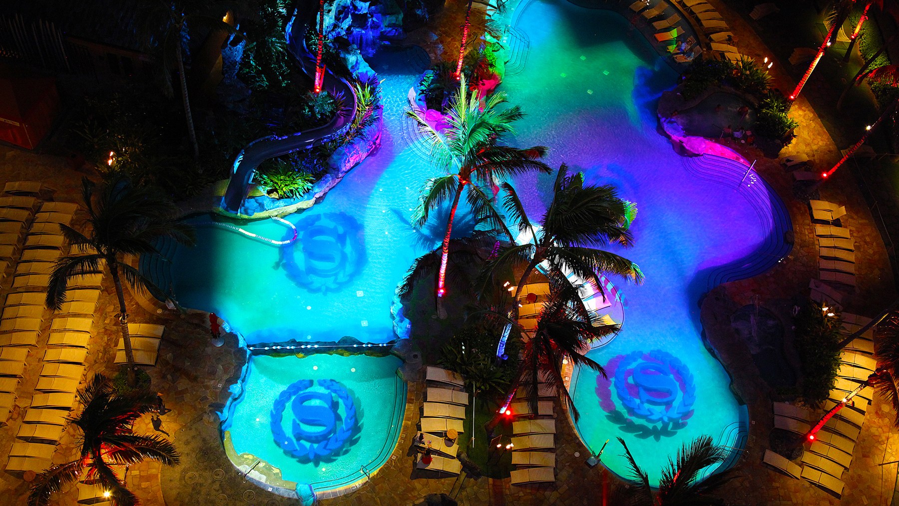 Raylight4D pool projection, seen from above